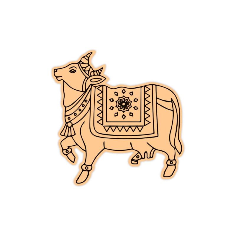 Pack of 2 Cow Pine MDF Wooden Engraved Cutout for DIY Projects | Painting | Festival Decoration |